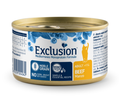 Exclusion Mediterraneo Monoprotein Noble Grain Beef Adult Cat All Breeds